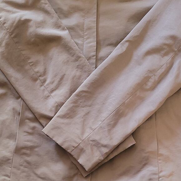 Eileen Fisher Jacket M Lgt Brown Snap Front Fully Lined Cotton Blend Minimalist - Picture 9 of 12